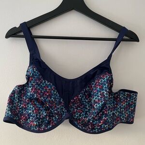 Elomi Energise Sports Bra Navy Geo Size 44D